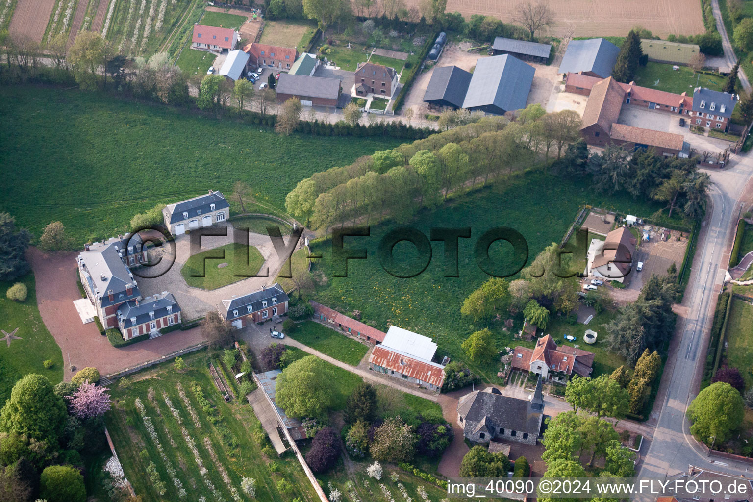 Aerial photograpy of Hendecourt-lès-Ransart in the state Pas de Calais, France