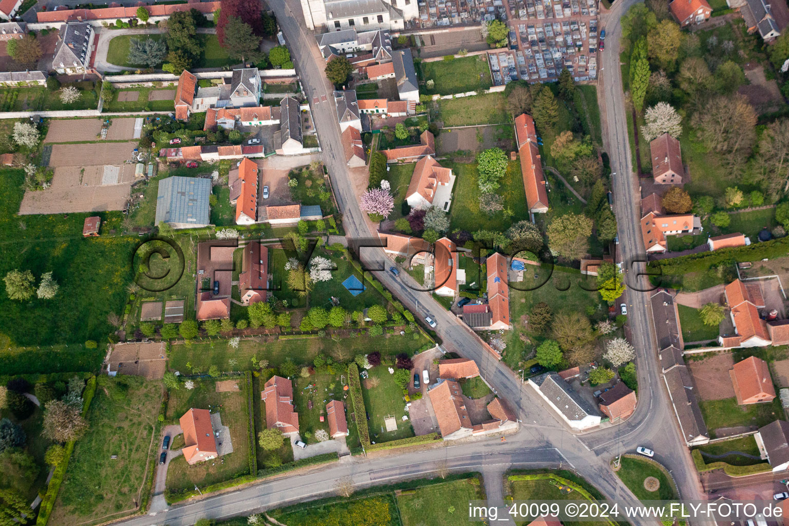 Oblique view of Rivière in the state Pas de Calais, France