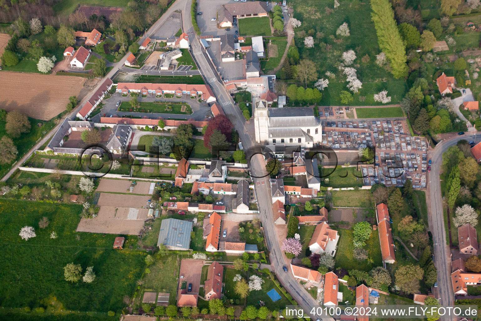 Rivière in the state Pas de Calais, France from above