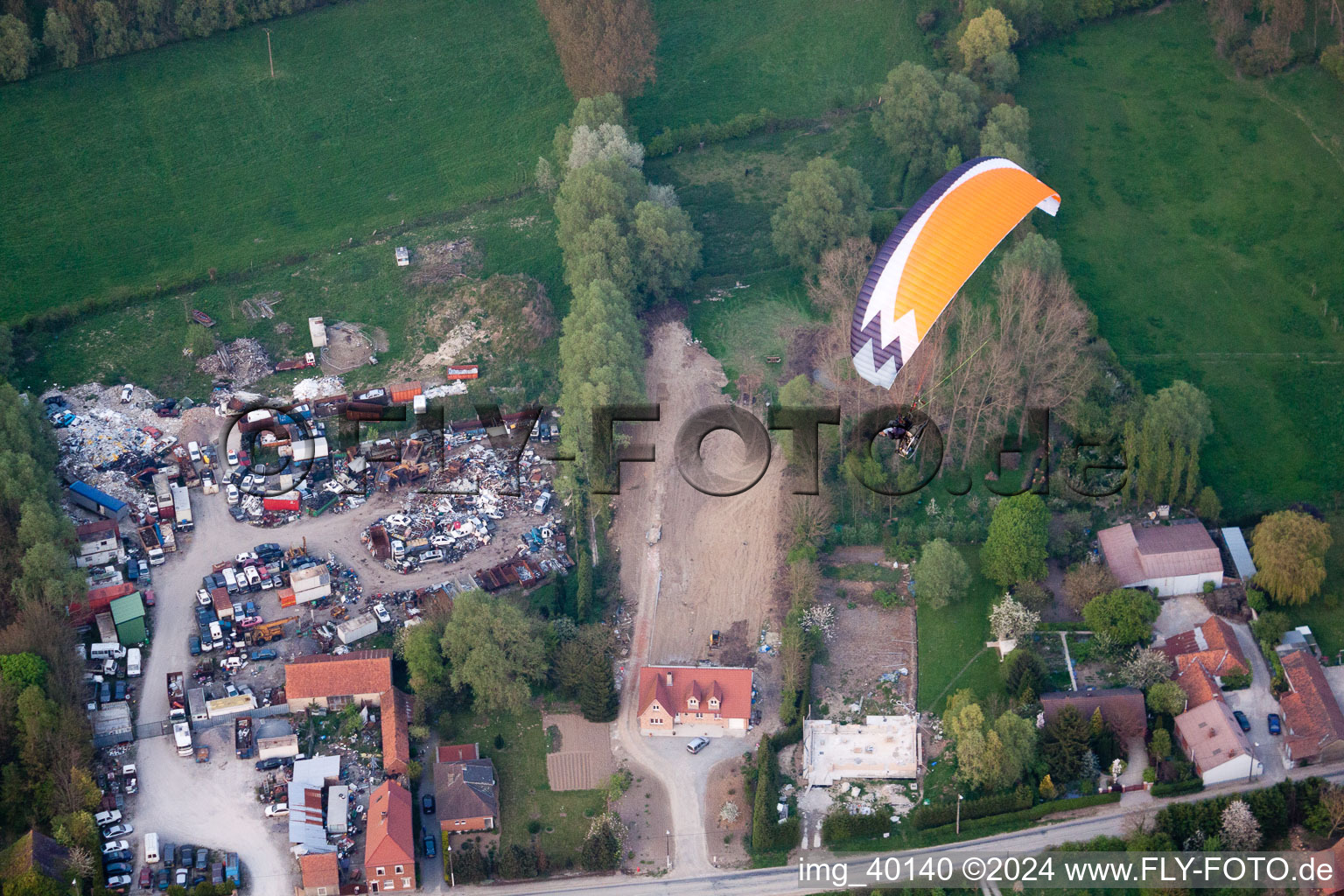 Aerial photograpy of Audincthun in the state Pas de Calais, France