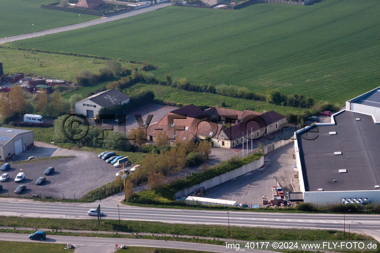 Aerial photograpy of Marquise in the state Pas de Calais, France