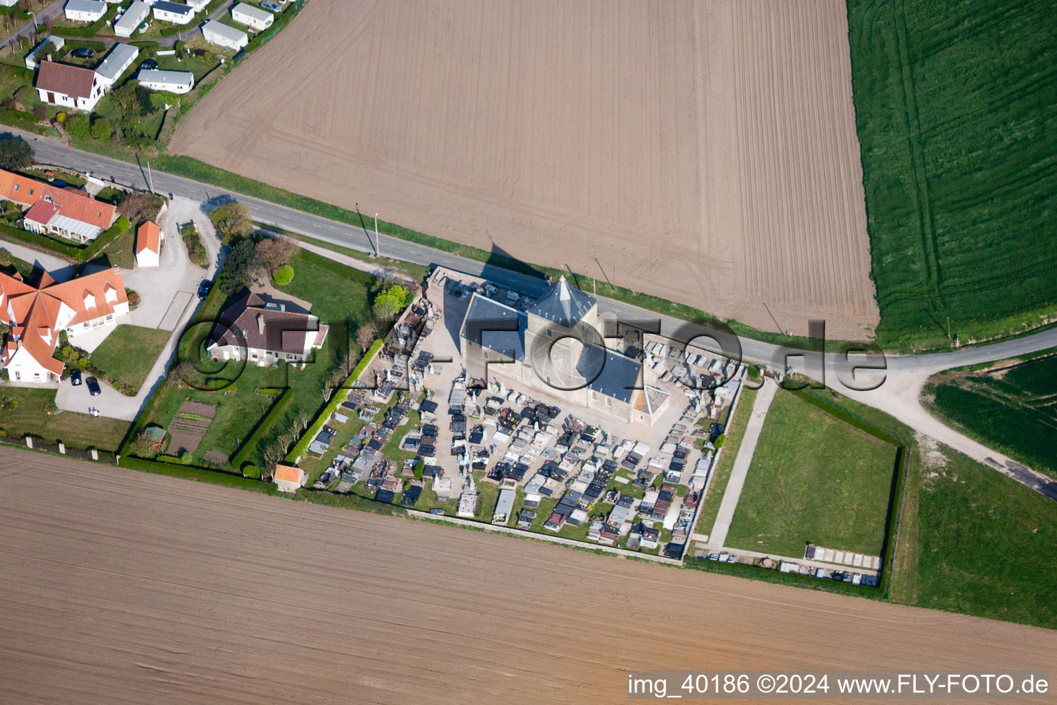 Aerial view of Audresselles in the state Pas de Calais, France