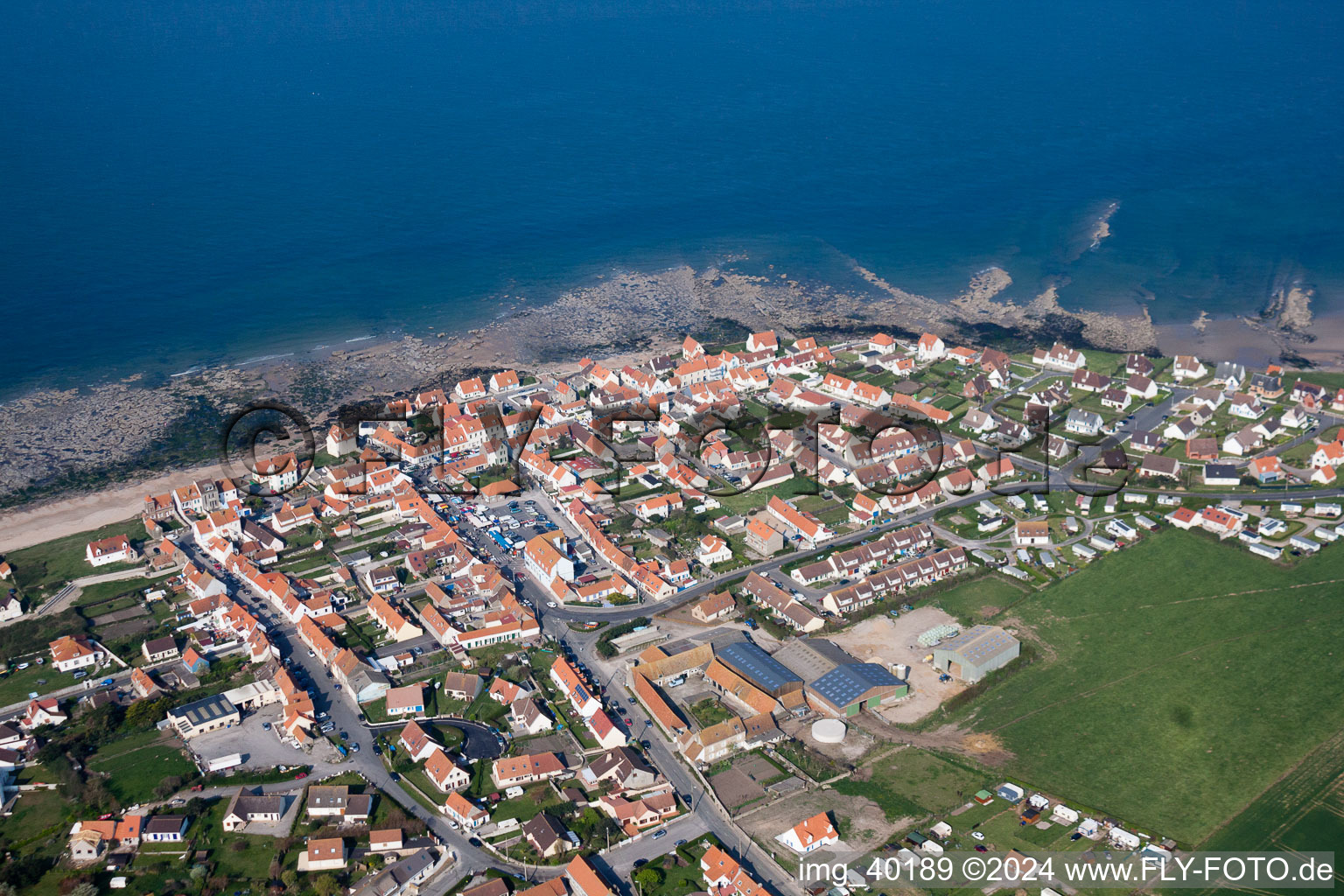 Aerial photograpy of Audresselles in the state Pas de Calais, France