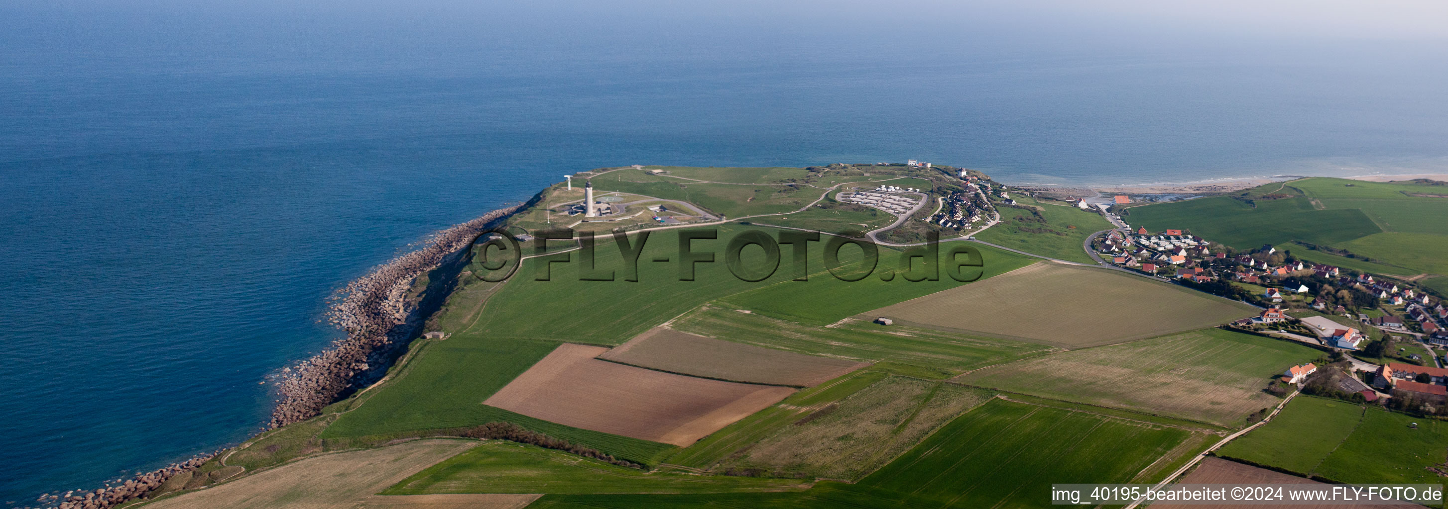 Aerial photograpy of French coast of the channel Cap Le Gris Nez in Lille in Nord-Pas-de-Calais Picardy, France