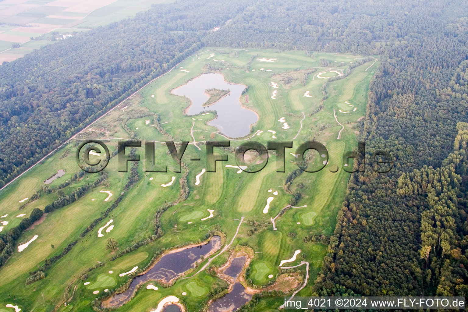 Aerial view of Golf Club Landgut Dreihof SÜW in Essingen in the state Rhineland-Palatinate, Germany