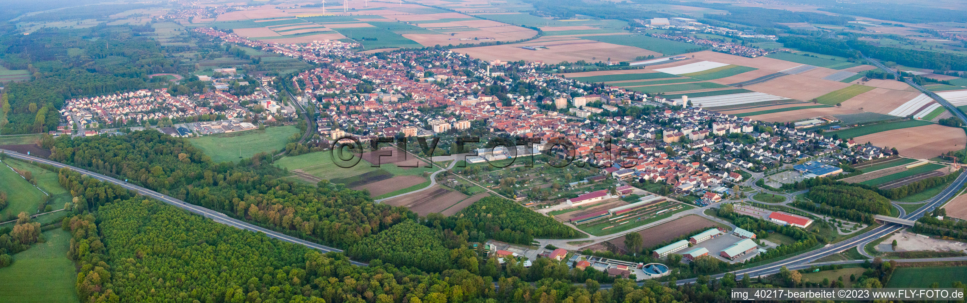 Panorama from the east in Kandel in the state Rhineland-Palatinate, Germany