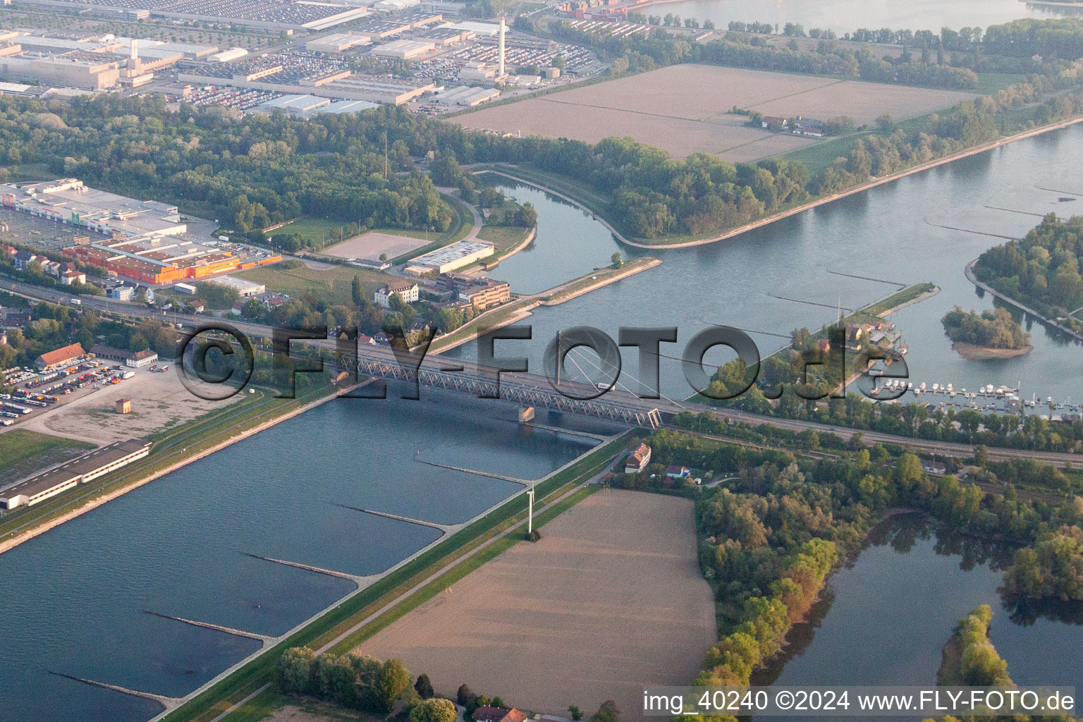 Maxau Rhine Bridge in the district Maximiliansau in Wörth am Rhein in the state Rhineland-Palatinate, Germany