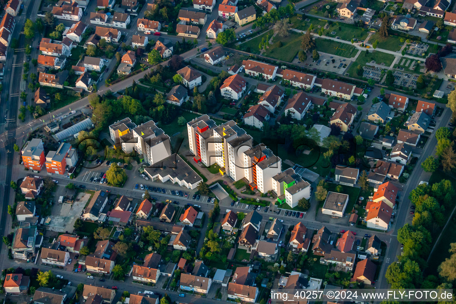 Römerstr in the district Mörsch in Rheinstetten in the state Baden-Wuerttemberg, Germany