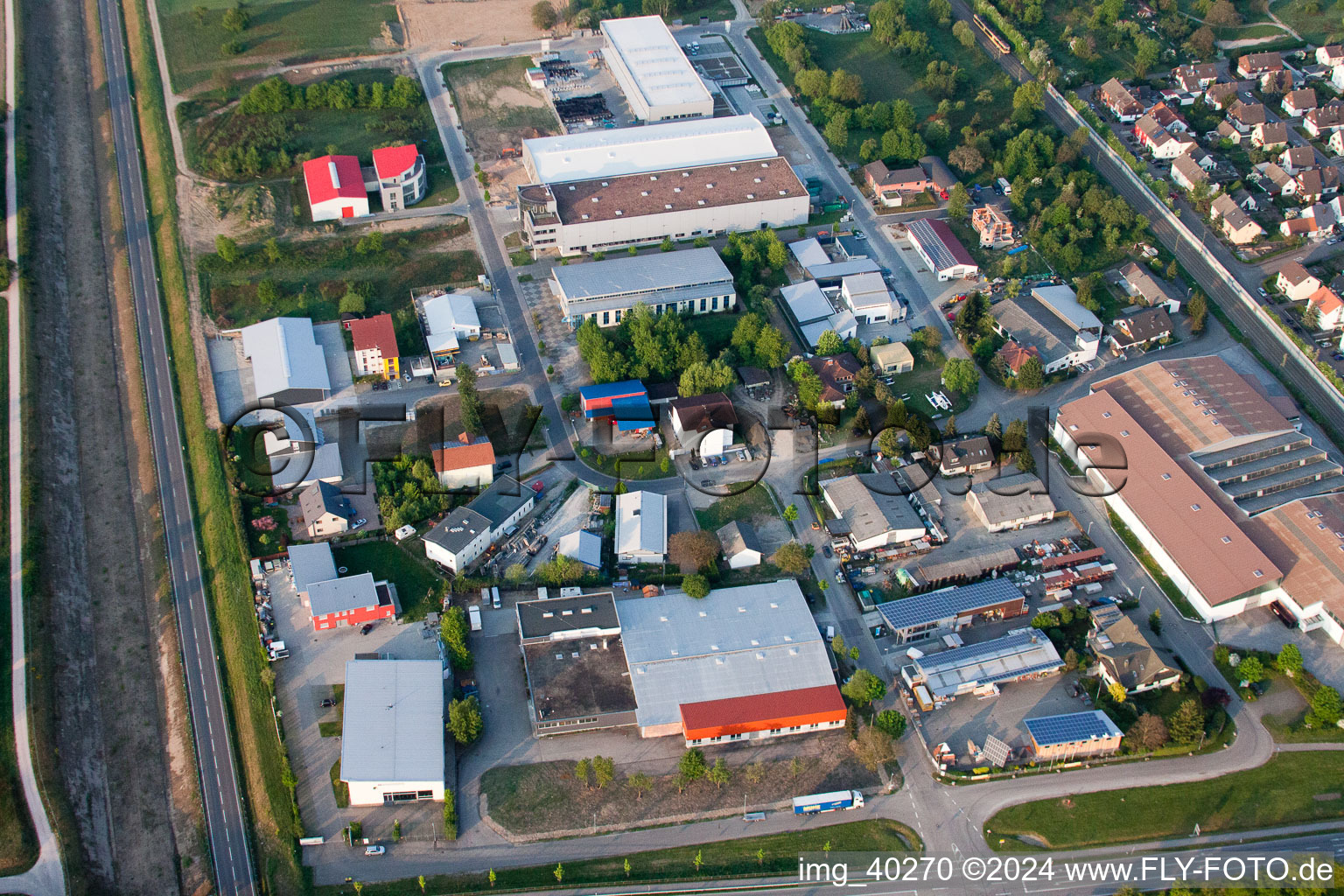 Industrial area Wagnerstr in Durmersheim in the state Baden-Wuerttemberg, Germany