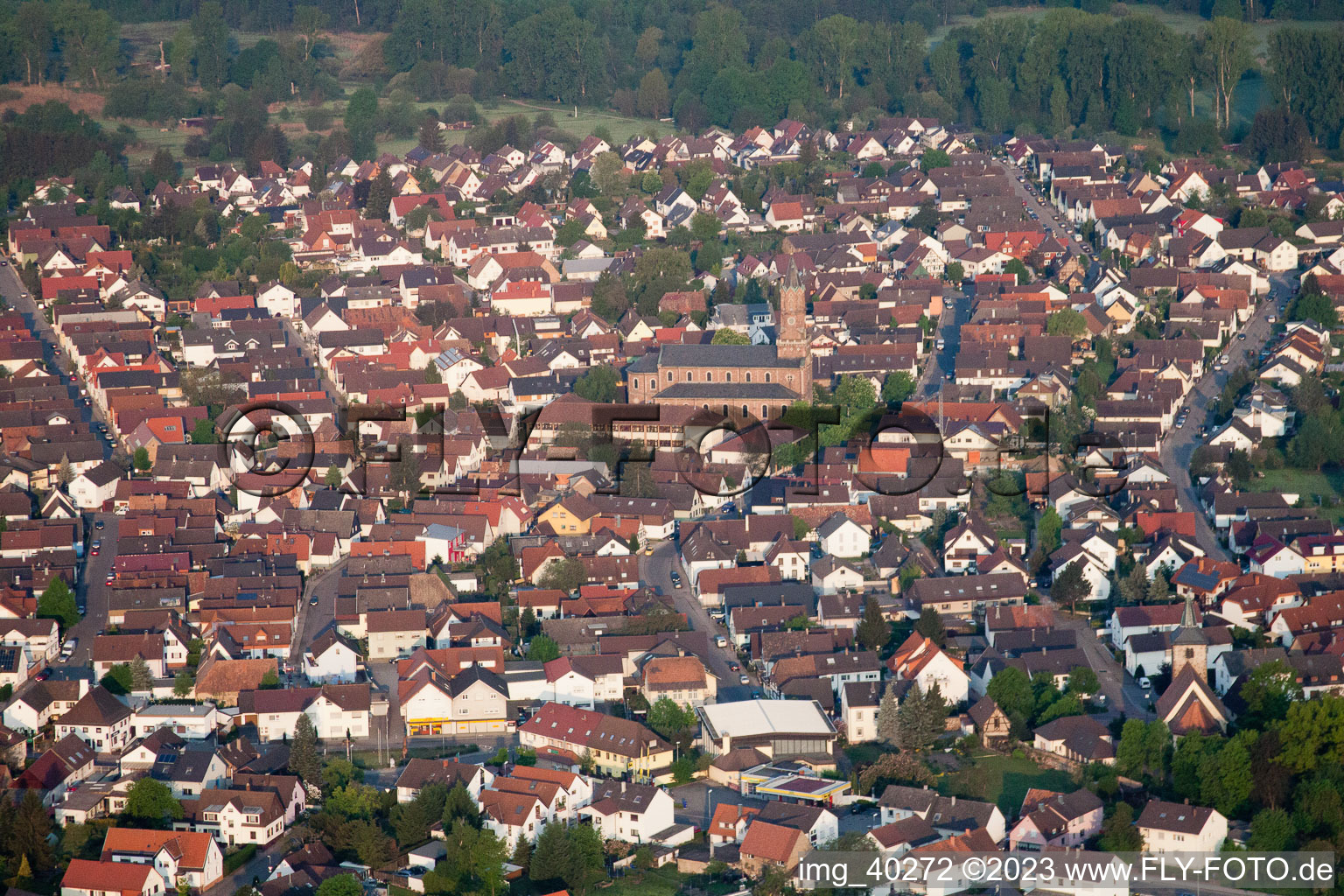 Bietigheim in the state Baden-Wuerttemberg, Germany seen from above