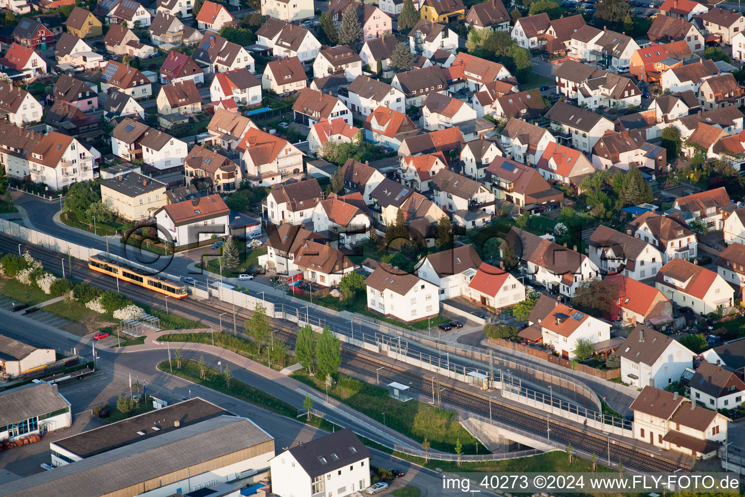 Bietigheim in the state Baden-Wuerttemberg, Germany from the plane