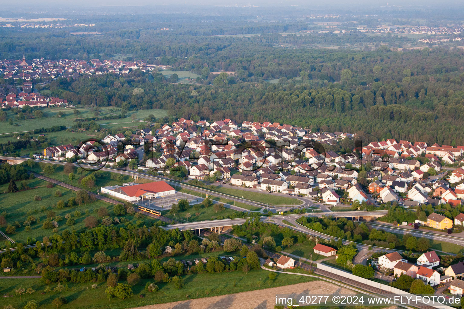 Bird's eye view of Bietigheim in the state Baden-Wuerttemberg, Germany