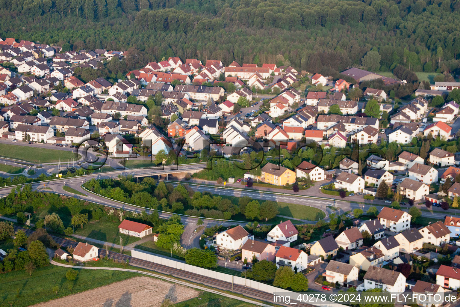 Bietigheim in the state Baden-Wuerttemberg, Germany viewn from the air