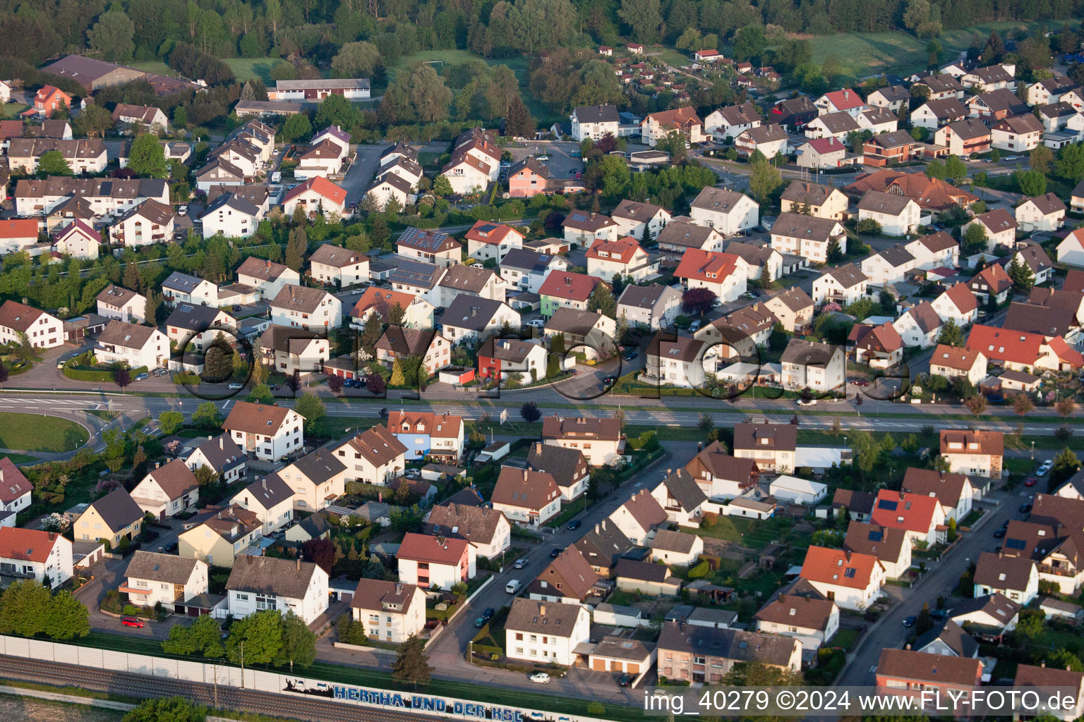 Drone recording of Bietigheim in the state Baden-Wuerttemberg, Germany