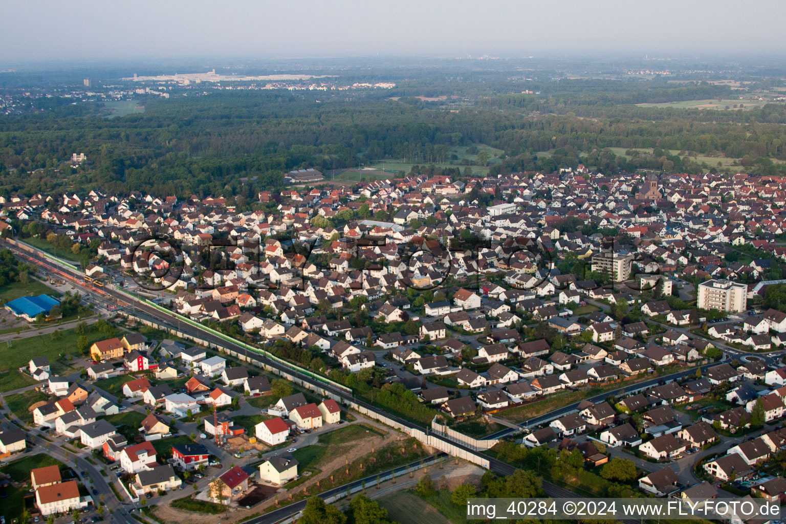 Ötigheim in the state Baden-Wuerttemberg, Germany from the drone perspective