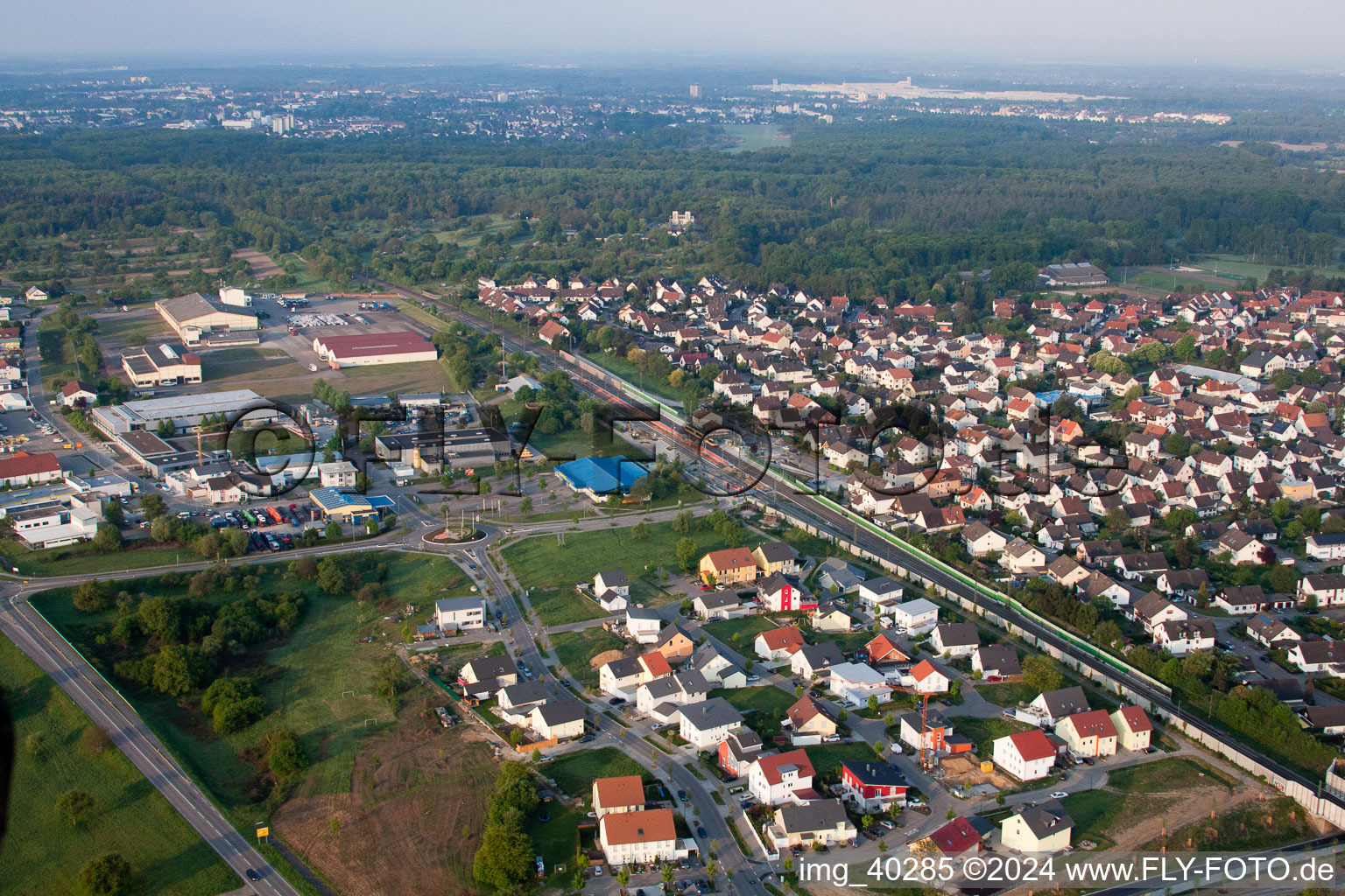 Ötigheim in the state Baden-Wuerttemberg, Germany from a drone