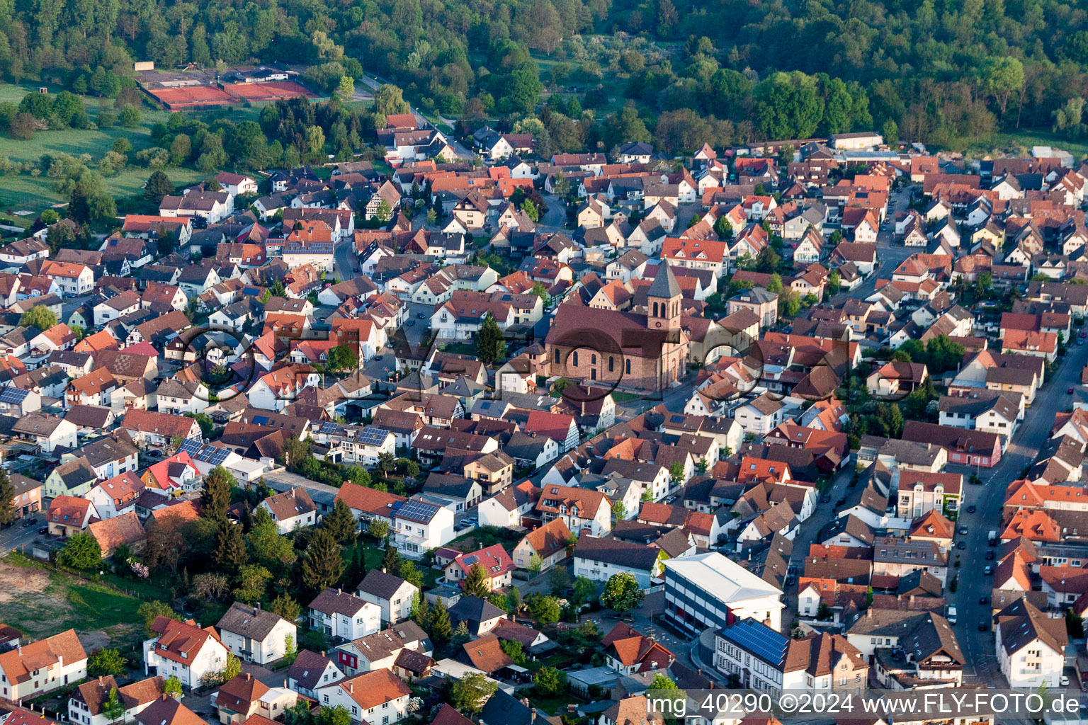 Church building in Oetigheim in the state Baden-Wurttemberg, Germany