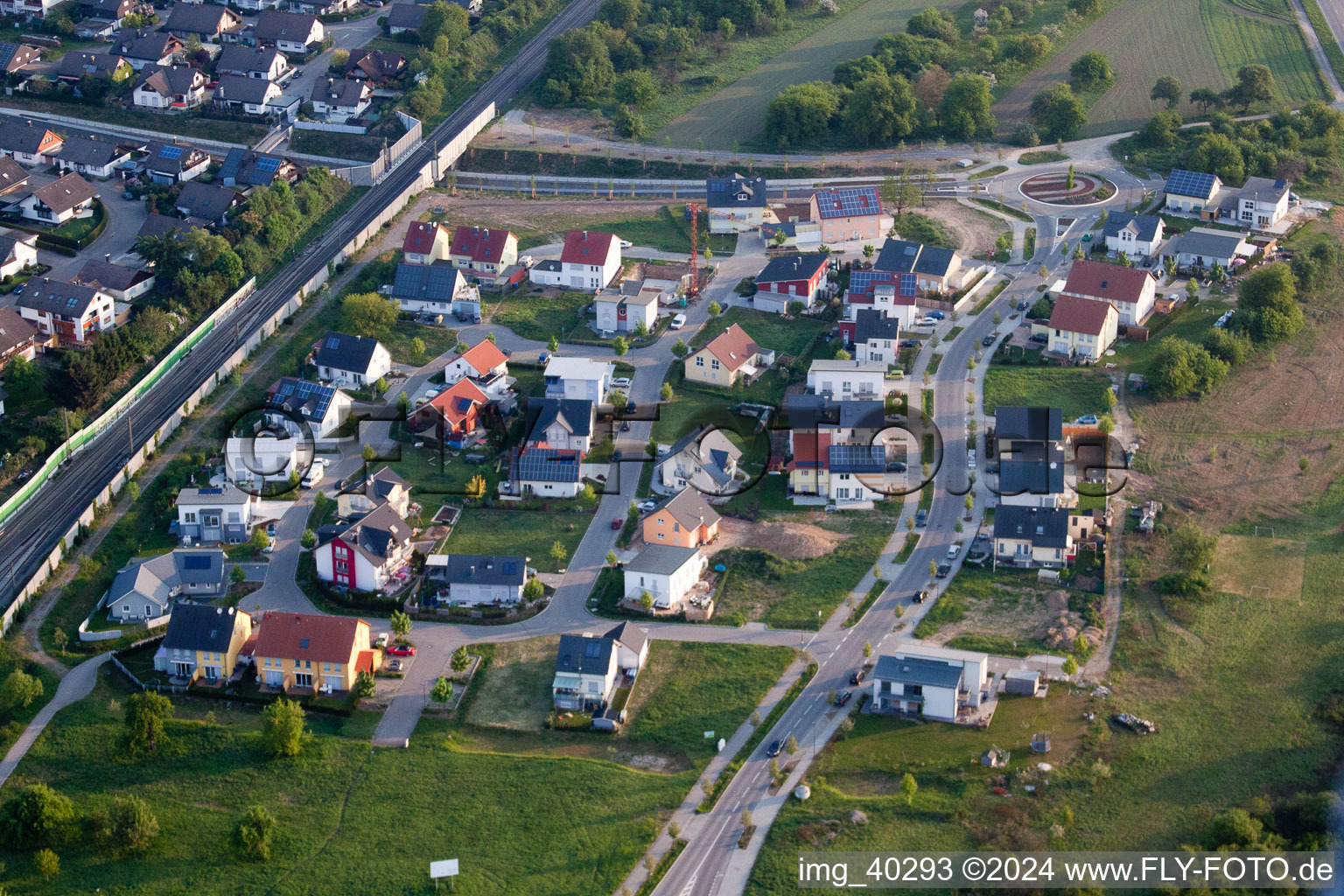 Ötigheim in the state Baden-Wuerttemberg, Germany from above