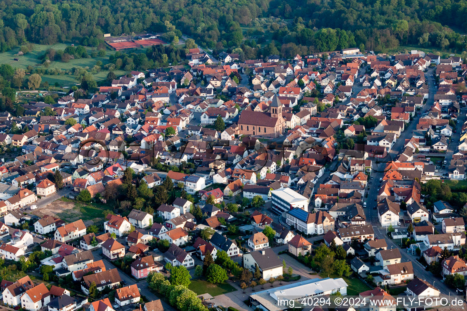 Ötigheim in the state Baden-Wuerttemberg, Germany out of the air