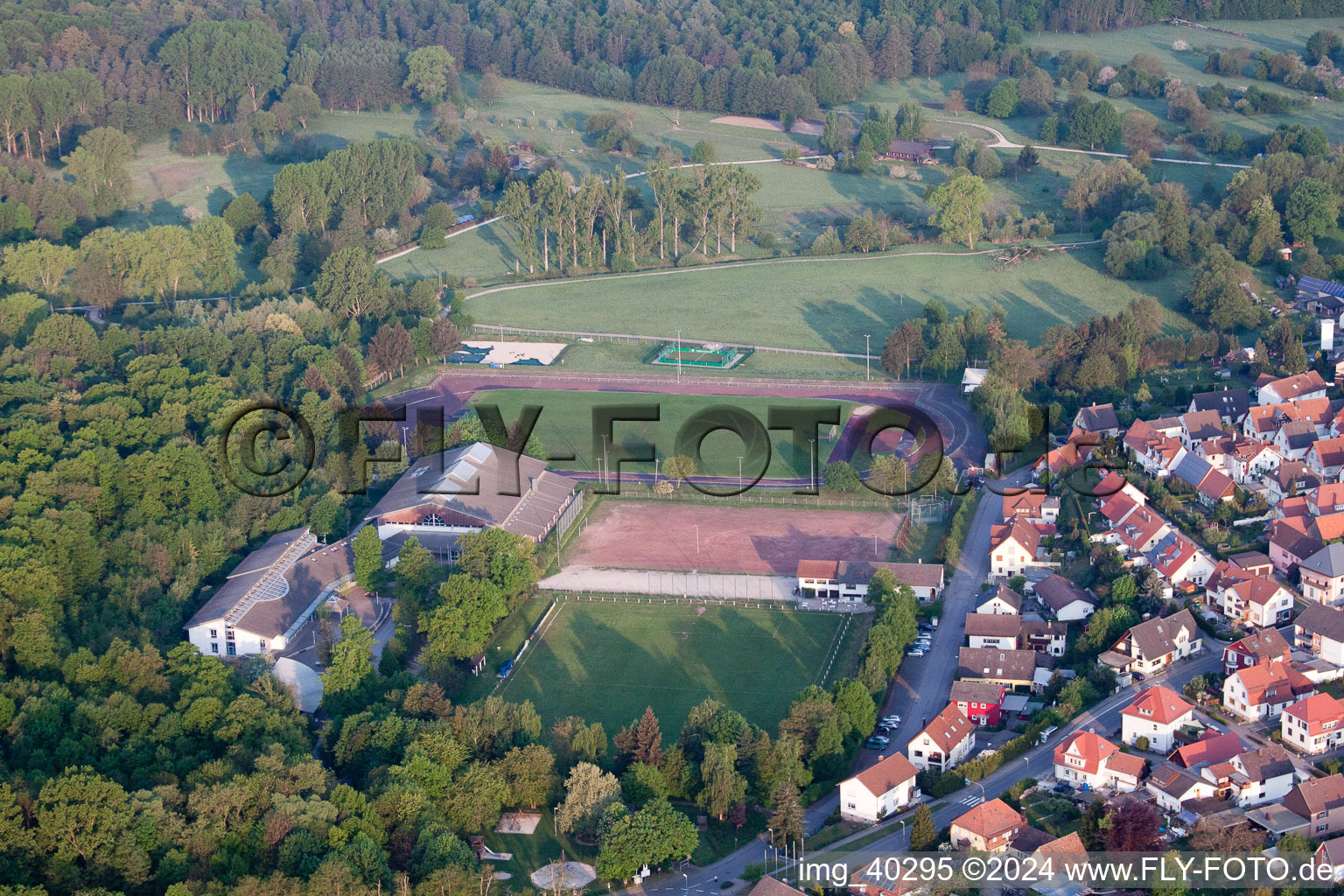 Ötigheim in the state Baden-Wuerttemberg, Germany seen from above