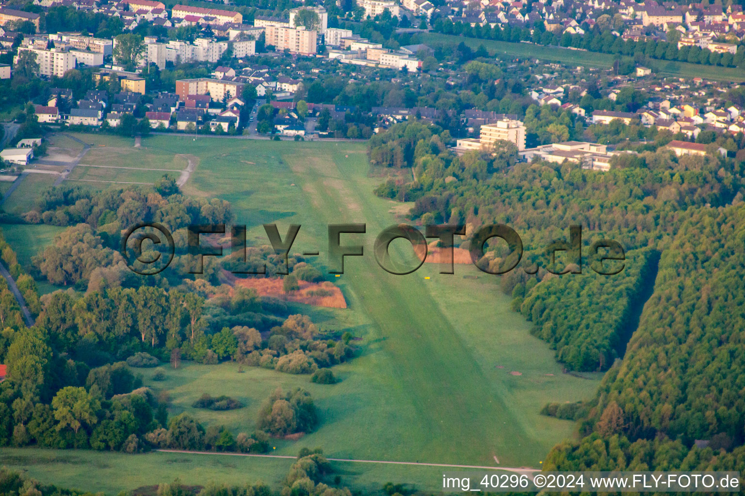 Gliding airfield from the north in Rastatt in the state Baden-Wuerttemberg, Germany