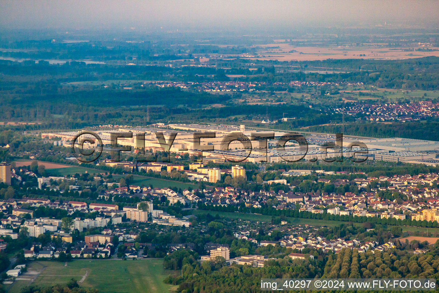 Daimler from the northeast in the district Rheinau in Rastatt in the state Baden-Wuerttemberg, Germany