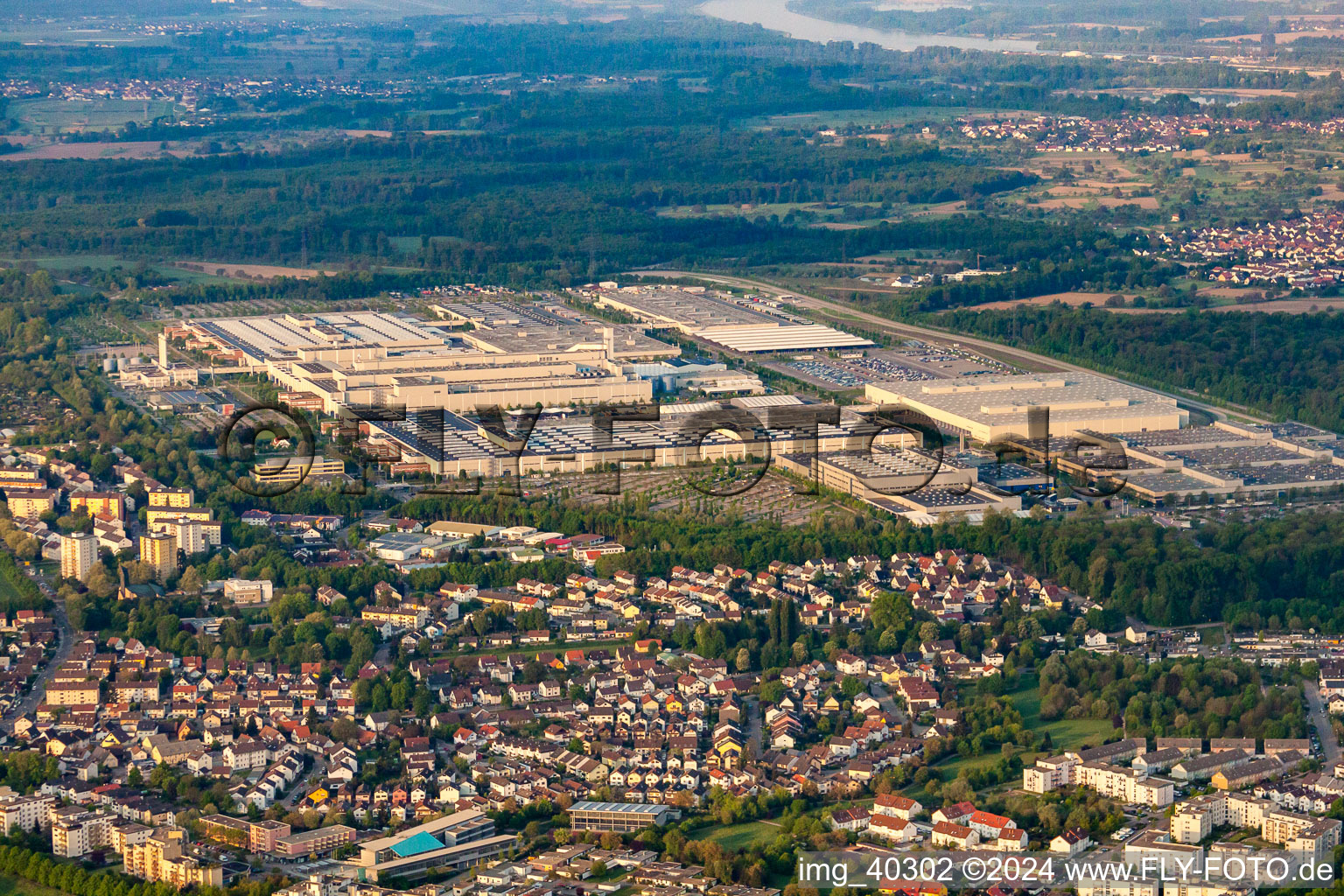 Daimler from the north in the district Rheinau in Rastatt in the state Baden-Wuerttemberg, Germany