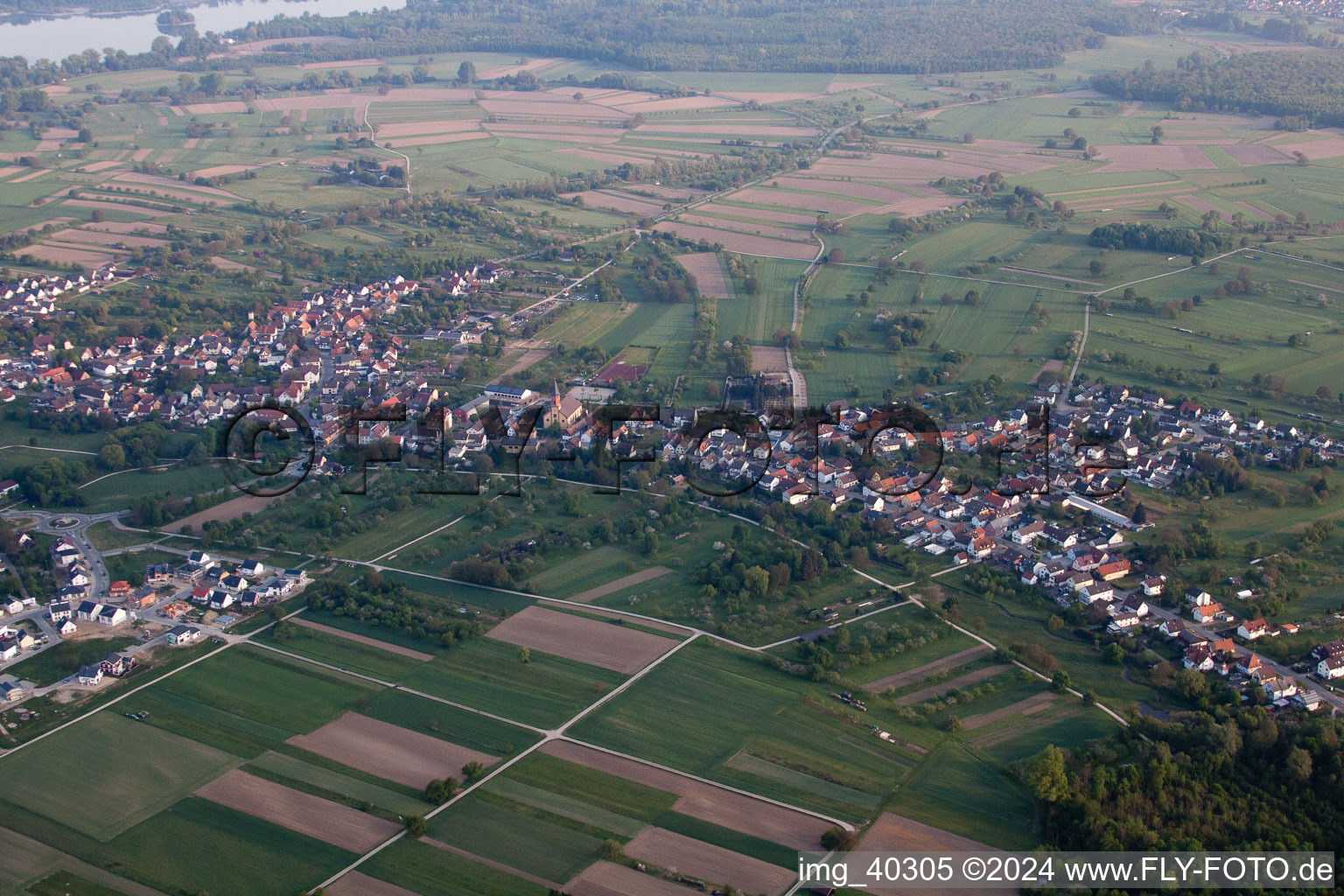 Drone recording of Steinmauern in the state Baden-Wuerttemberg, Germany