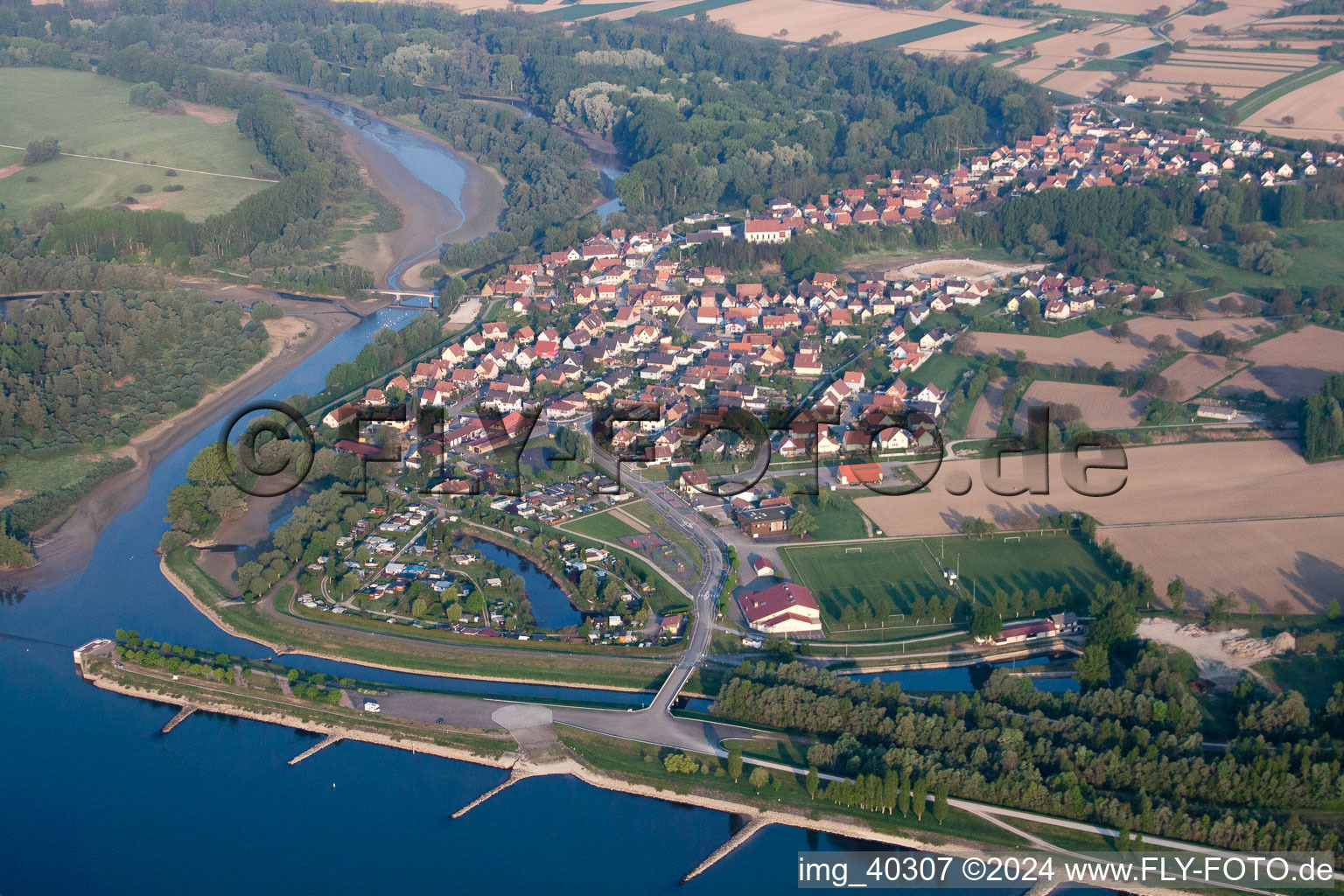 Bird's eye view of Munchhausen in the state Bas-Rhin, France