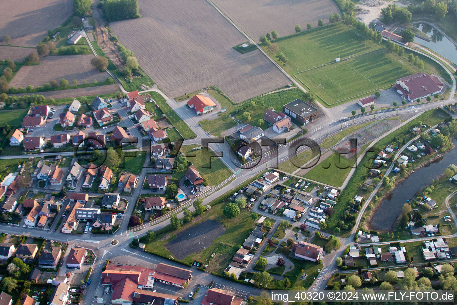 Aerial photograpy of Munchhausen in the state Bas-Rhin, France