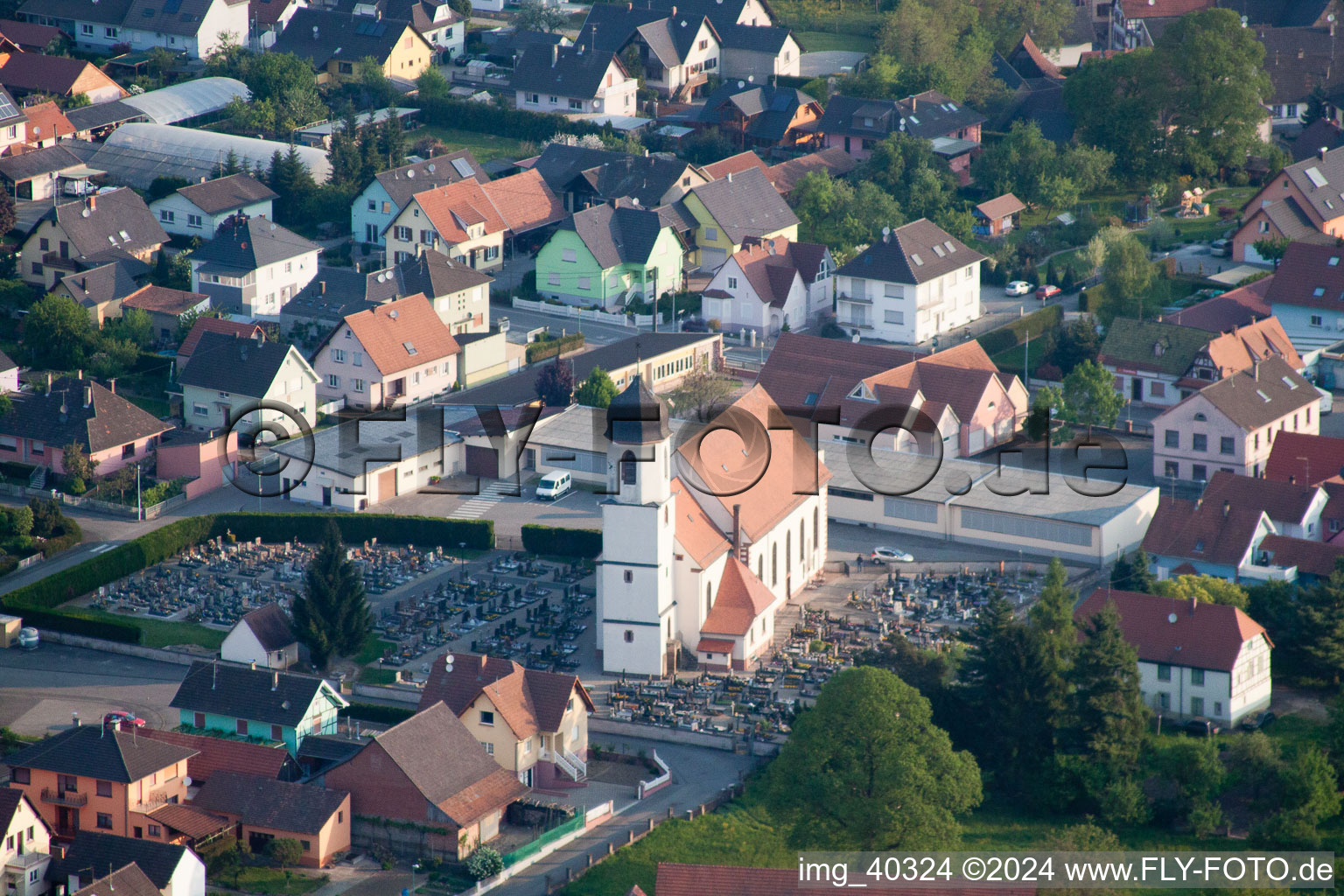 Mothern in the state Bas-Rhin, France viewn from the air