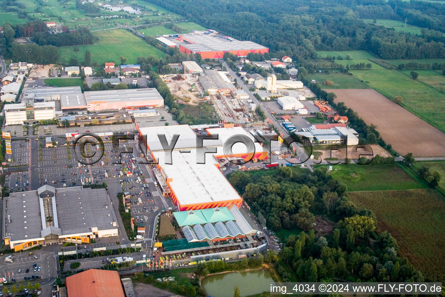 Industrial area (Hornbach) in Bornheim in the state Rhineland-Palatinate, Germany