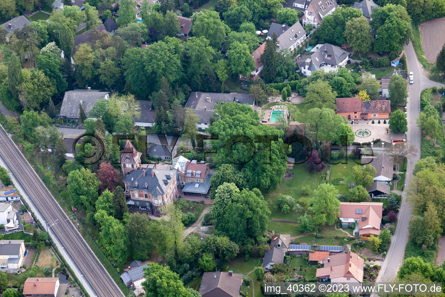 Oblique view of Jockgrim in the state Rhineland-Palatinate, Germany