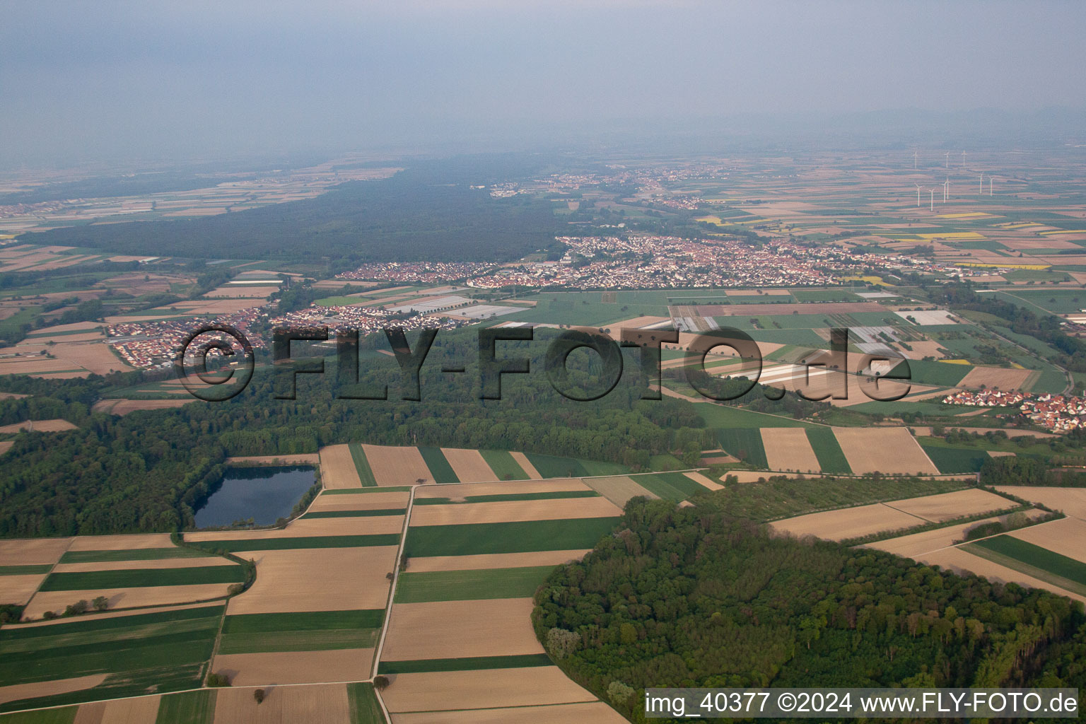 Aerial photograpy of Rülzheim in the state Rhineland-Palatinate, Germany