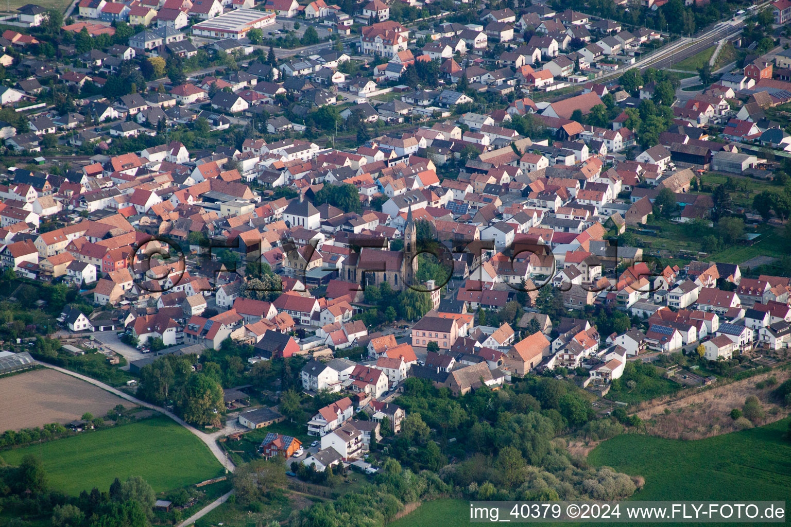 Germersheim in the state Rhineland-Palatinate, Germany viewn from the air