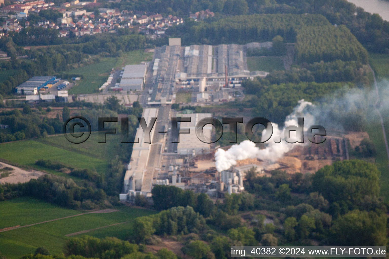 Aerial view of Nolde Industrial Area in Germersheim in the state Rhineland-Palatinate, Germany