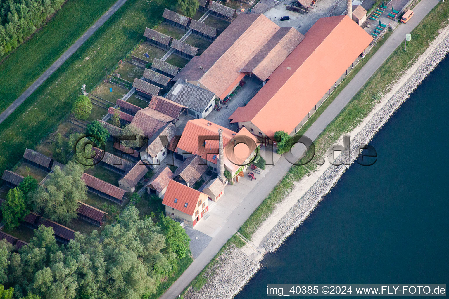 Drone image of District Sondernheim in Germersheim in the state Rhineland-Palatinate, Germany