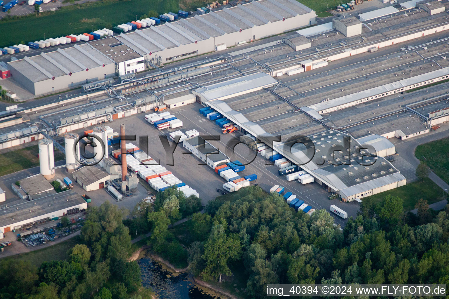 Bird's eye view of Nolde Industrial Area in Germersheim in the state Rhineland-Palatinate, Germany