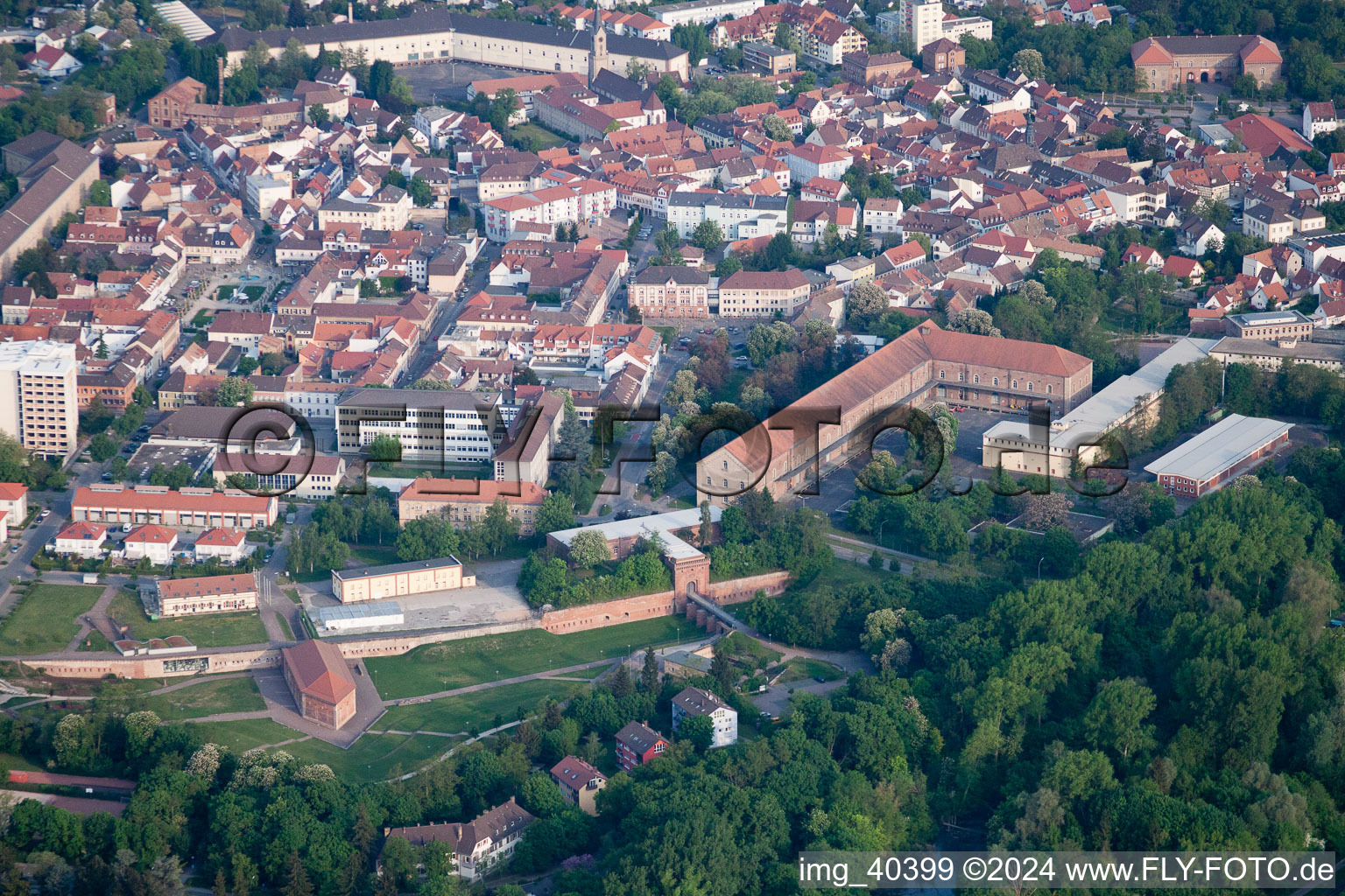 Drone image of Germersheim in the state Rhineland-Palatinate, Germany