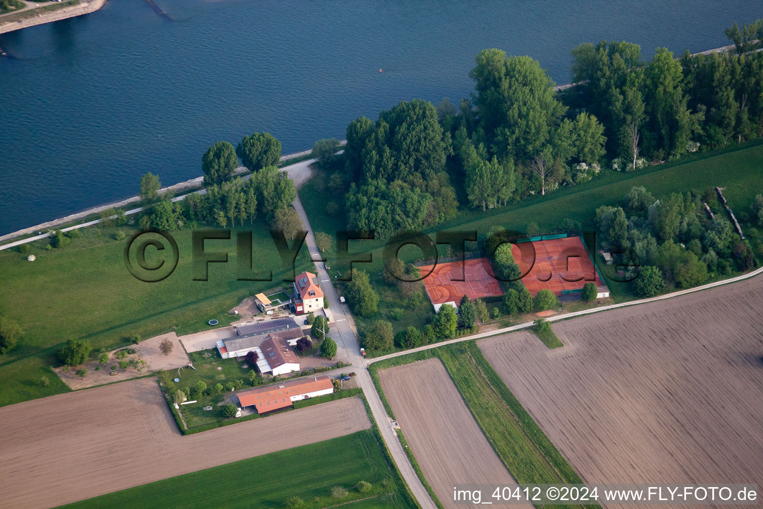 District Rheinsheim in Philippsburg in the state Baden-Wuerttemberg, Germany out of the air