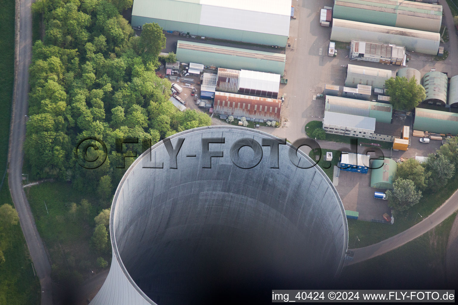 Philippsburg in the state Baden-Wuerttemberg, Germany from above