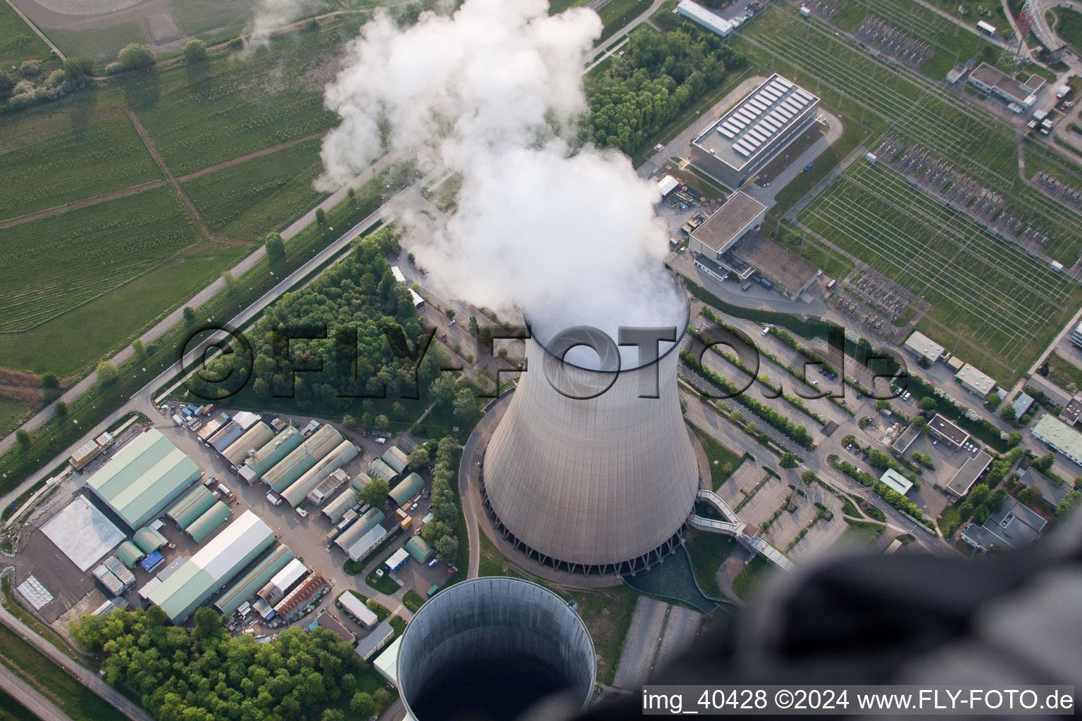 Philippsburg in the state Baden-Wuerttemberg, Germany out of the air