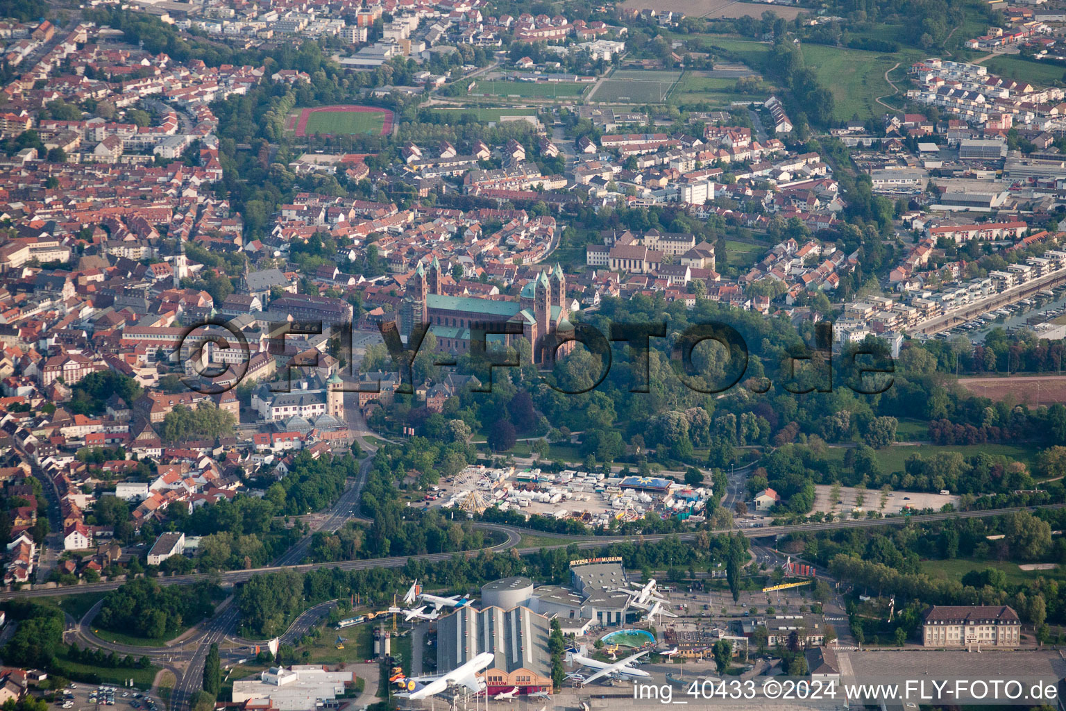 Drone image of Speyer in the state Rhineland-Palatinate, Germany