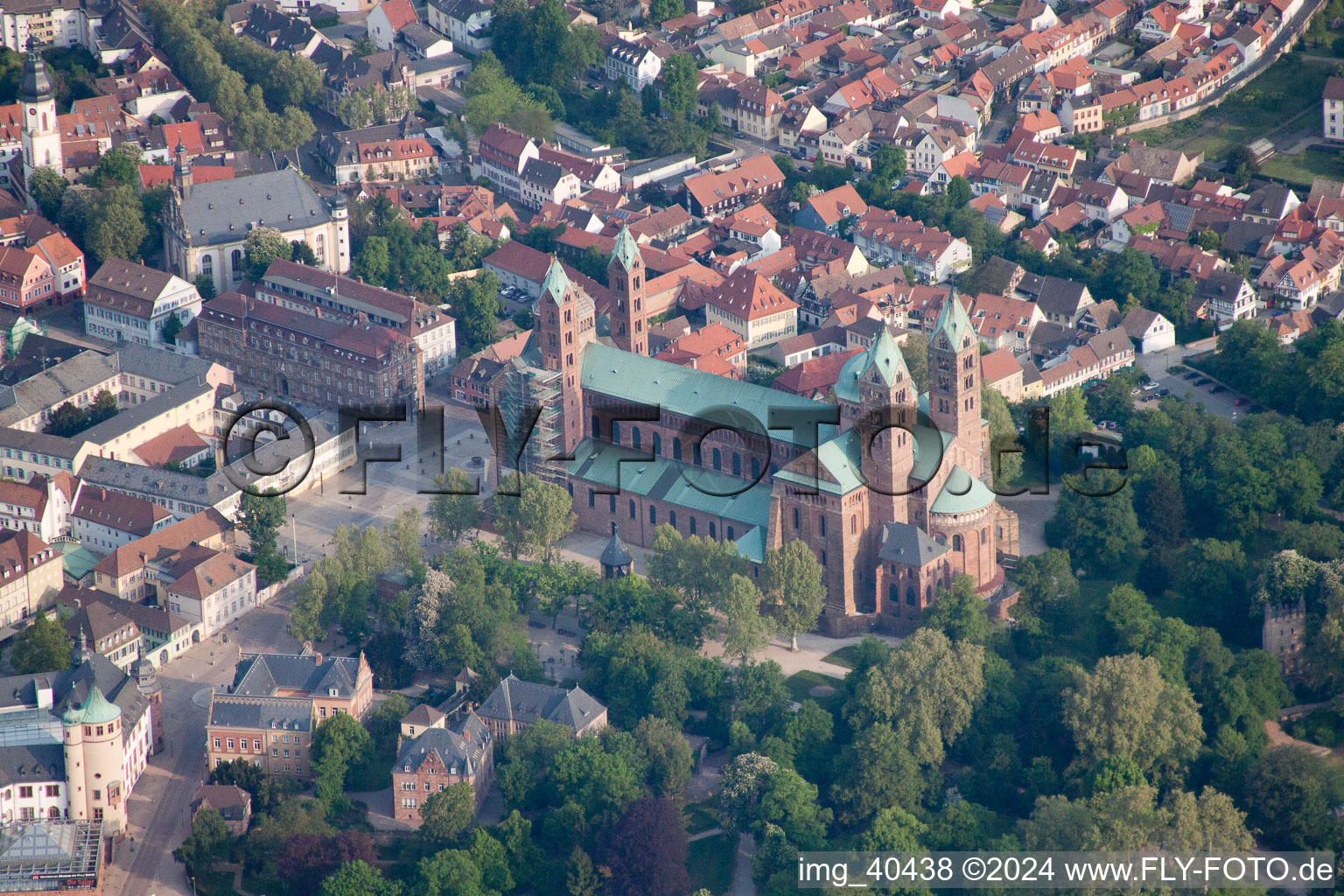 Speyer in the state Rhineland-Palatinate, Germany from the drone perspective