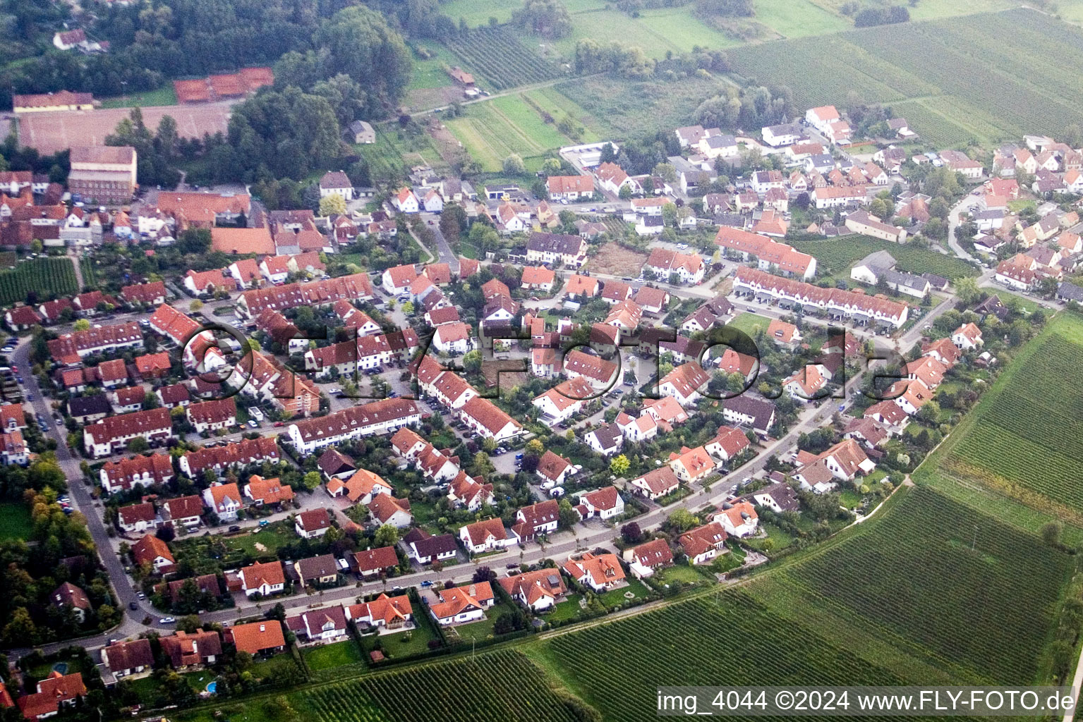 Aerial photograpy of From the north in the district Godramstein in Landau in der Pfalz in the state Rhineland-Palatinate, Germany