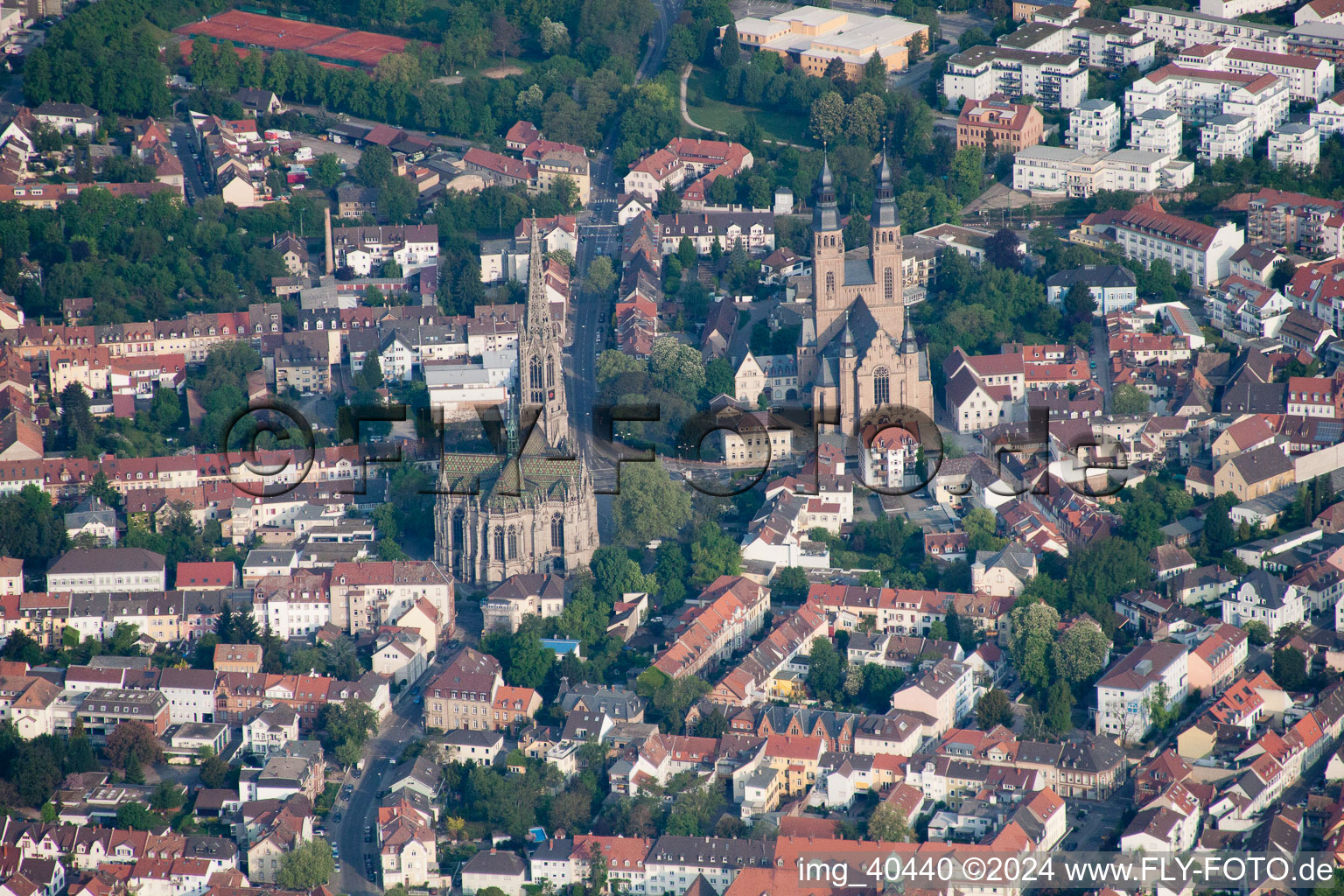 Speyer in the state Rhineland-Palatinate, Germany seen from a drone