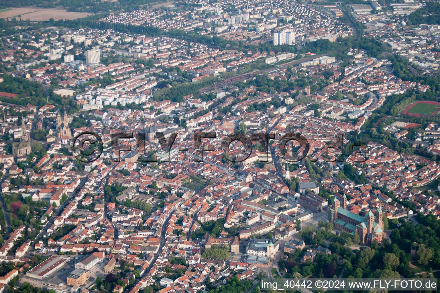 Aerial photograpy of Speyer in the state Rhineland-Palatinate, Germany