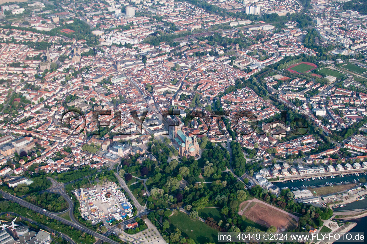 Oblique view of Speyer in the state Rhineland-Palatinate, Germany