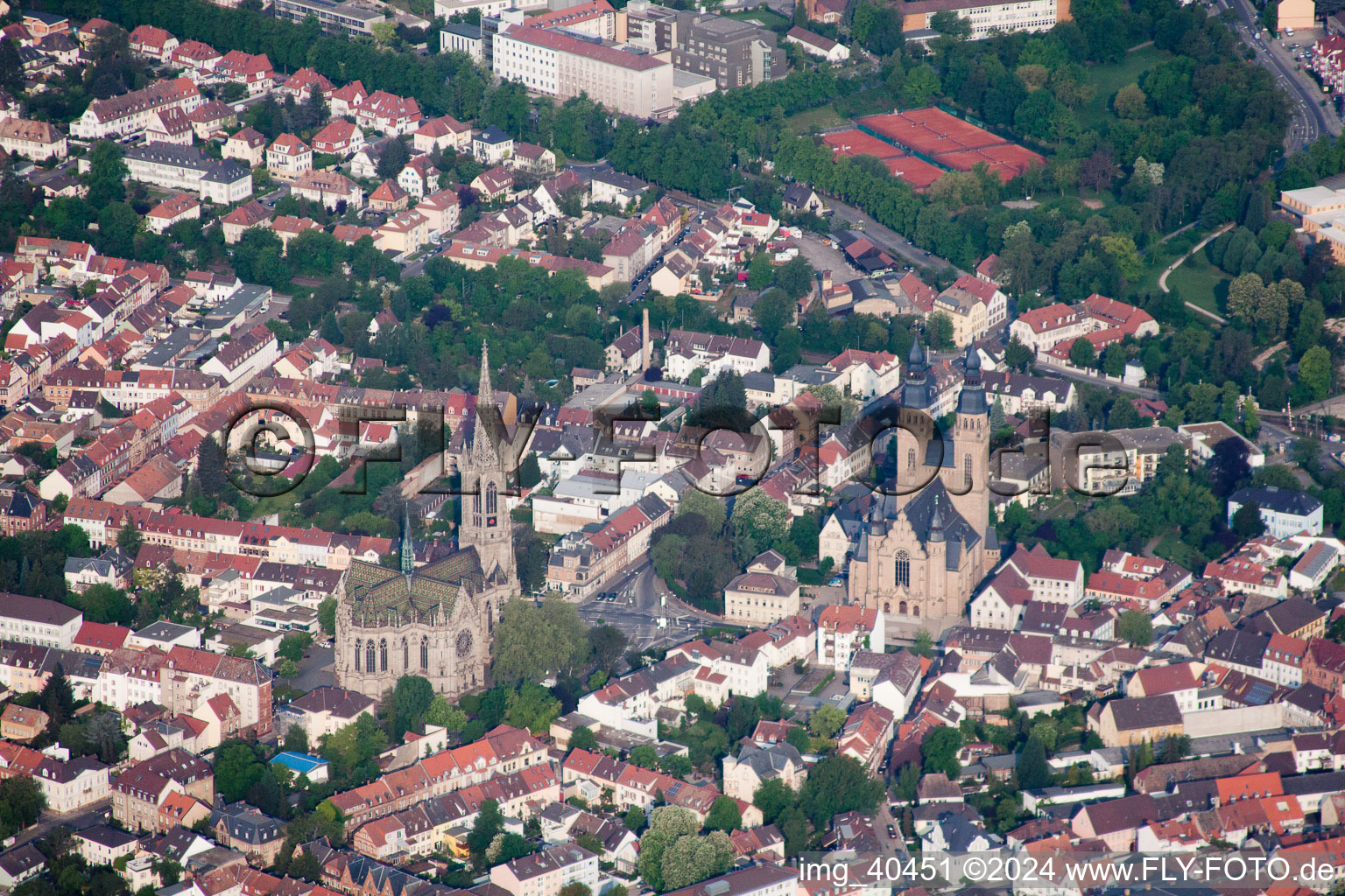 Speyer in the state Rhineland-Palatinate, Germany from above