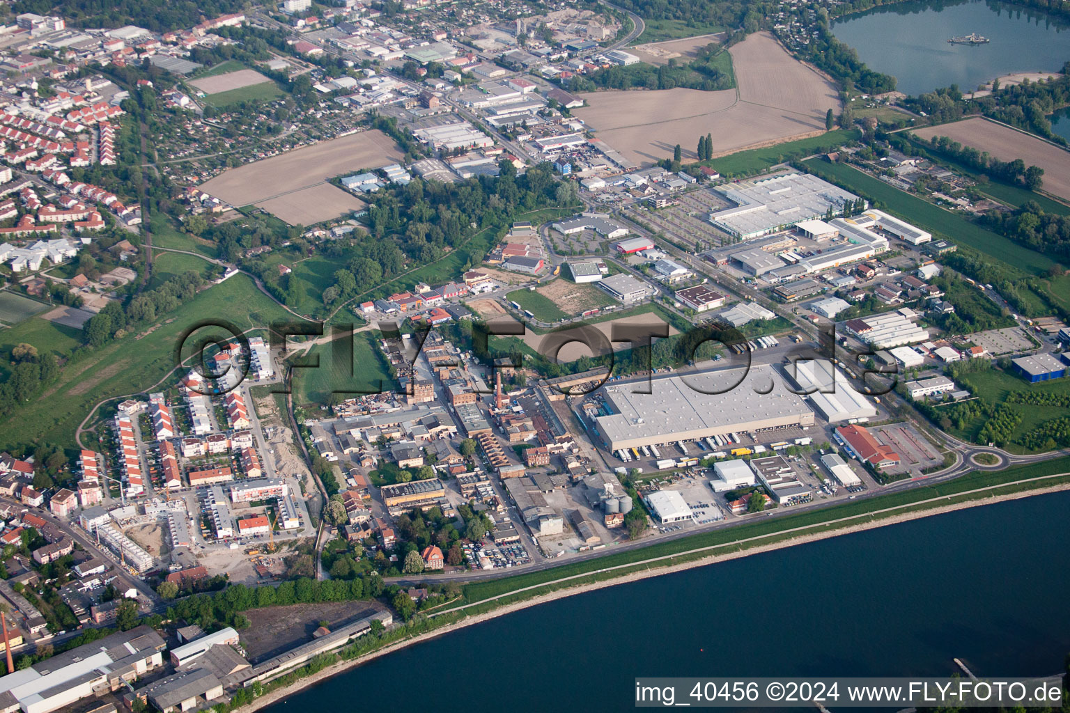 Speyer in the state Rhineland-Palatinate, Germany viewn from the air